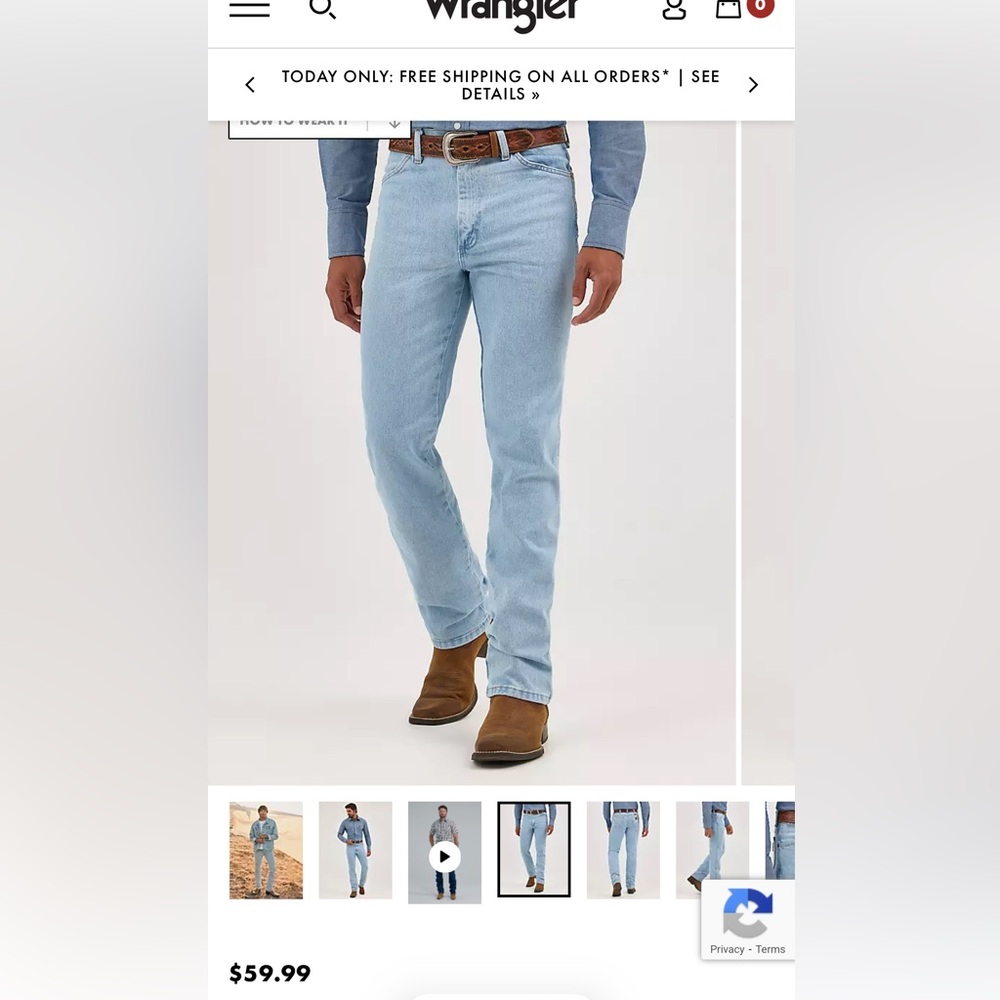 Wrangler Men's Light Blue Straight Jeans